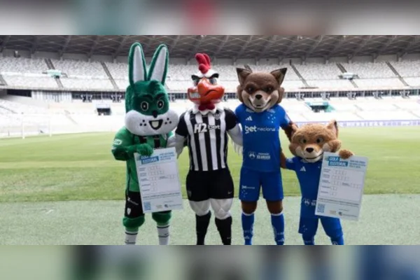 Mascotes de clubes mineiros incentivam eleitores a usar "colinha" eleitoral