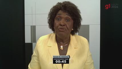 Benedita da Silva (PT), candidata ao Senado do RJ, faz suas considerações finais