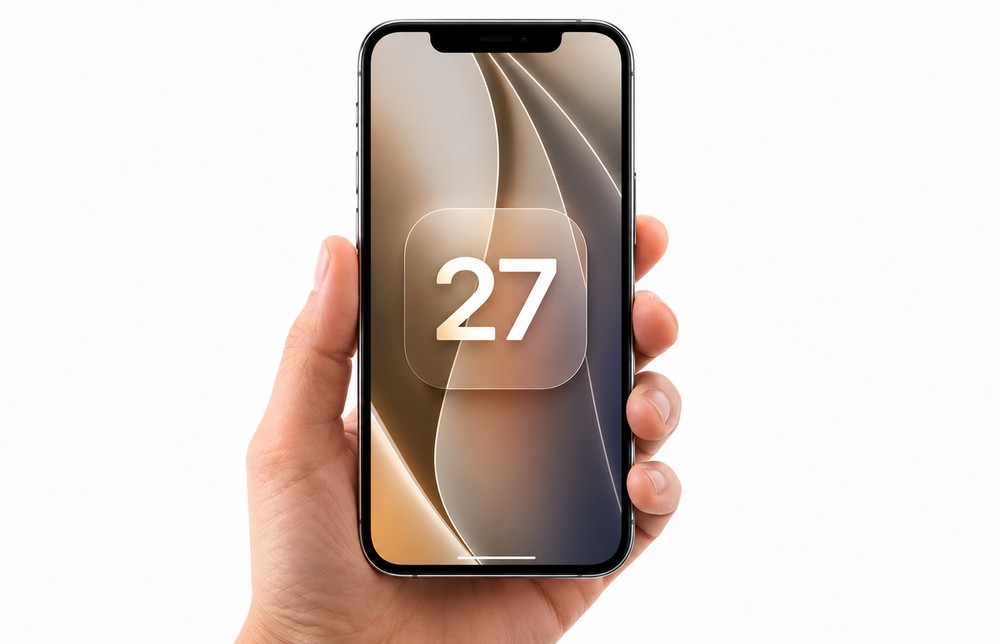 iPhone 18 Pro Max sai de fábrica com o iOS 27 e os novos recursos da Apple Intelligence — Foto: Reprodução/Vecteezy/Apple/Editada com IA