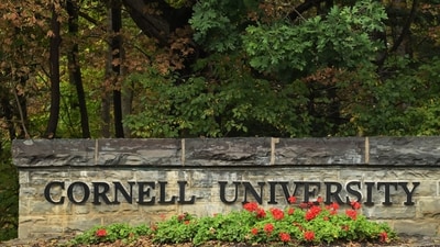A Cornell University sign stands in Ithaca, N.Y., Monday, Sept. 28. (AP Photo/Heather Ainsworth)