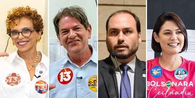 Mar&iacute;lia Campos (PT), Cid Gomes (PSB), Carlos Bolsonaro (PL) e Michelle Bolsonaro (PL) est&atilde;o entre os senadores eleitos Foto: Reprodu&ccedil;&atilde;o/Redes Sociais, Renan Olaz/CMRJ e Getty Images / BBC News Brasil