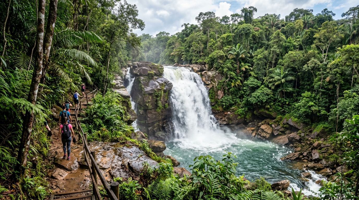 A “Terra das Cachoeiras” transformou mais de cem quedas d’água espalhadas pela floresta em pousadas, trilhas e turismo de aventura