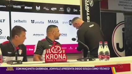 Com maçaneta quebrada, Joinville apresenta o Diego Souza como técnico