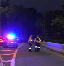 Um suspeito foi morto a tiros pela PM na Marginal Tietê; corpo esquartejado foi encontrado no local. Foto: Reprodução/TV Globo / Estadão