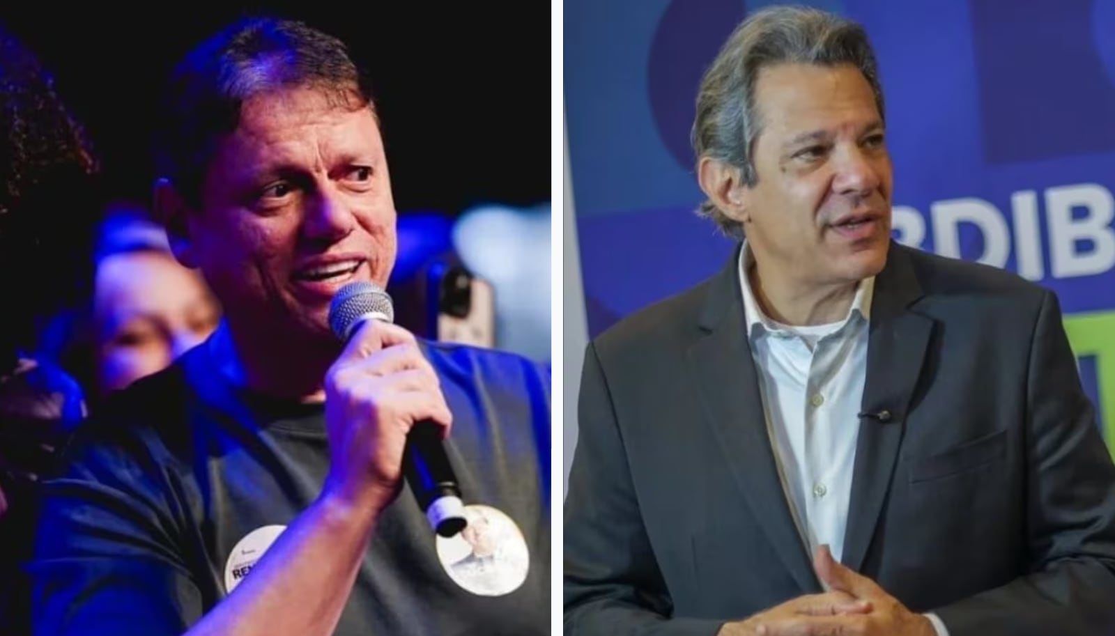 Tarcísio venceria Haddad e seria reeleito no primeiro turno, segundo Datafolha Diogo Zacarias/Ministério da Fazenda/Paulo Guereta/Governo de São Paulo - Montagem R7