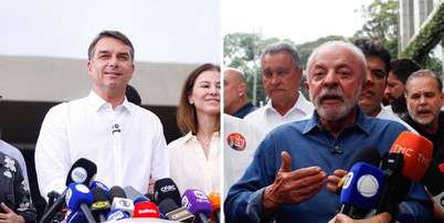 Fl&aacute;vio Bolsonaro (PL) e Lula (PT) em atos de campanha Foto: Montagem: FOTOARENA/ESTAD&Atilde;O CONTE&Uacute;DO e DIANA CARDOSO/ATO PRESS/ESTAD&Atilde;O CONTE&Uacute;DO