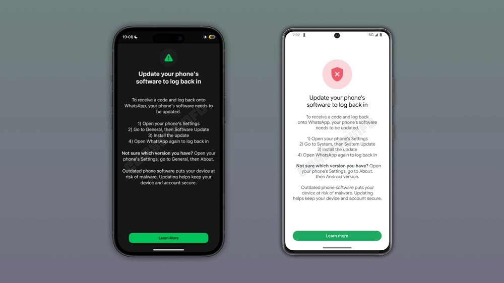 Bloqueio exige atualização do sistema operacional — Foto: Reprodução/WABetaInfo