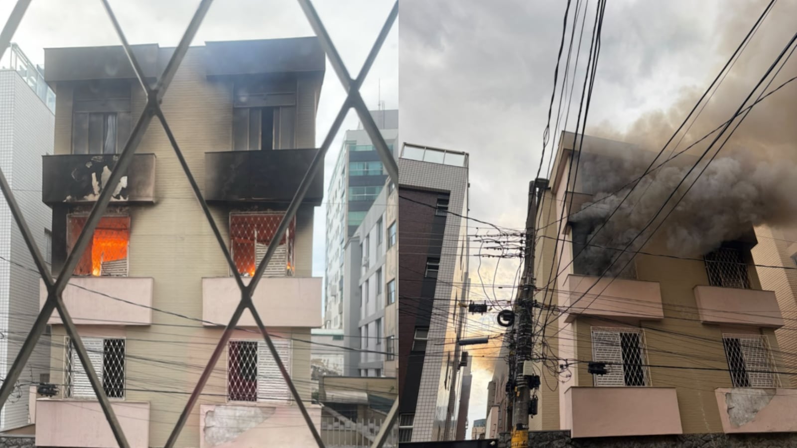 Ao todo, sete viaturas do Corpo de Bombeiros foram mobilizadas para combater as chamas