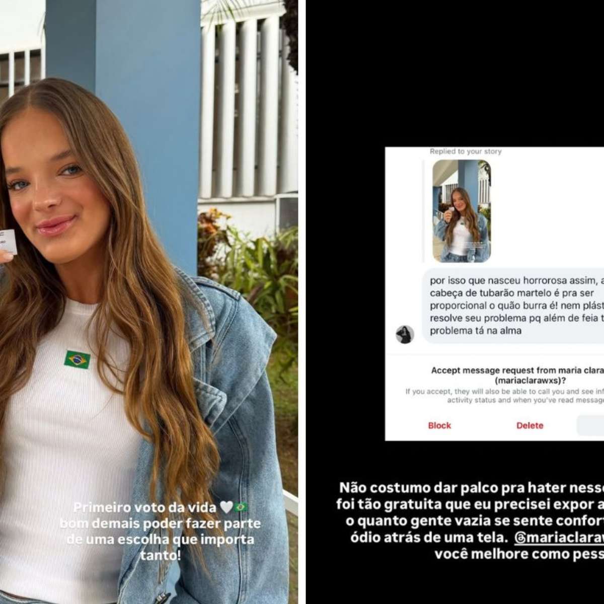 Rafa Justus reage a ataque após posar com comprovante de voto: 'É assustador'
