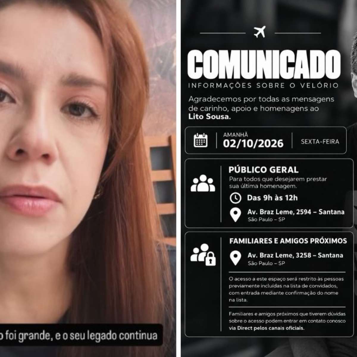 Velório de Lito Sousa será aberto ao público, mas família veta imprensa e fotos