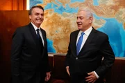 O presidente Jair Bolsonaro se reuniu no domingo (31/3/23) com o primeiro-ministro, Benjamim Netanyahu, em seu gabinete