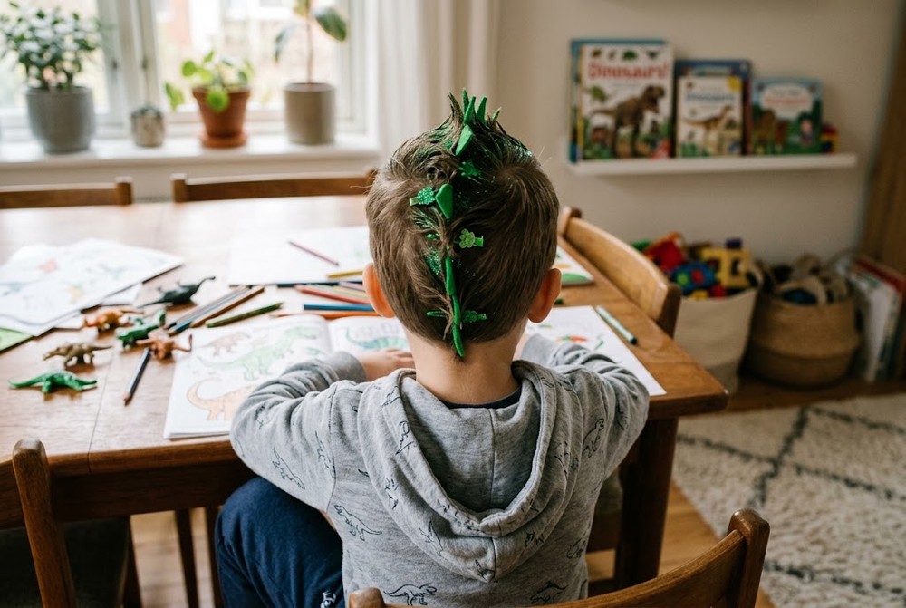Ideia de cabelo maluco indicada pela IA inspirado em dinossauro — Foto: Imagem gerada por IA/Gemini