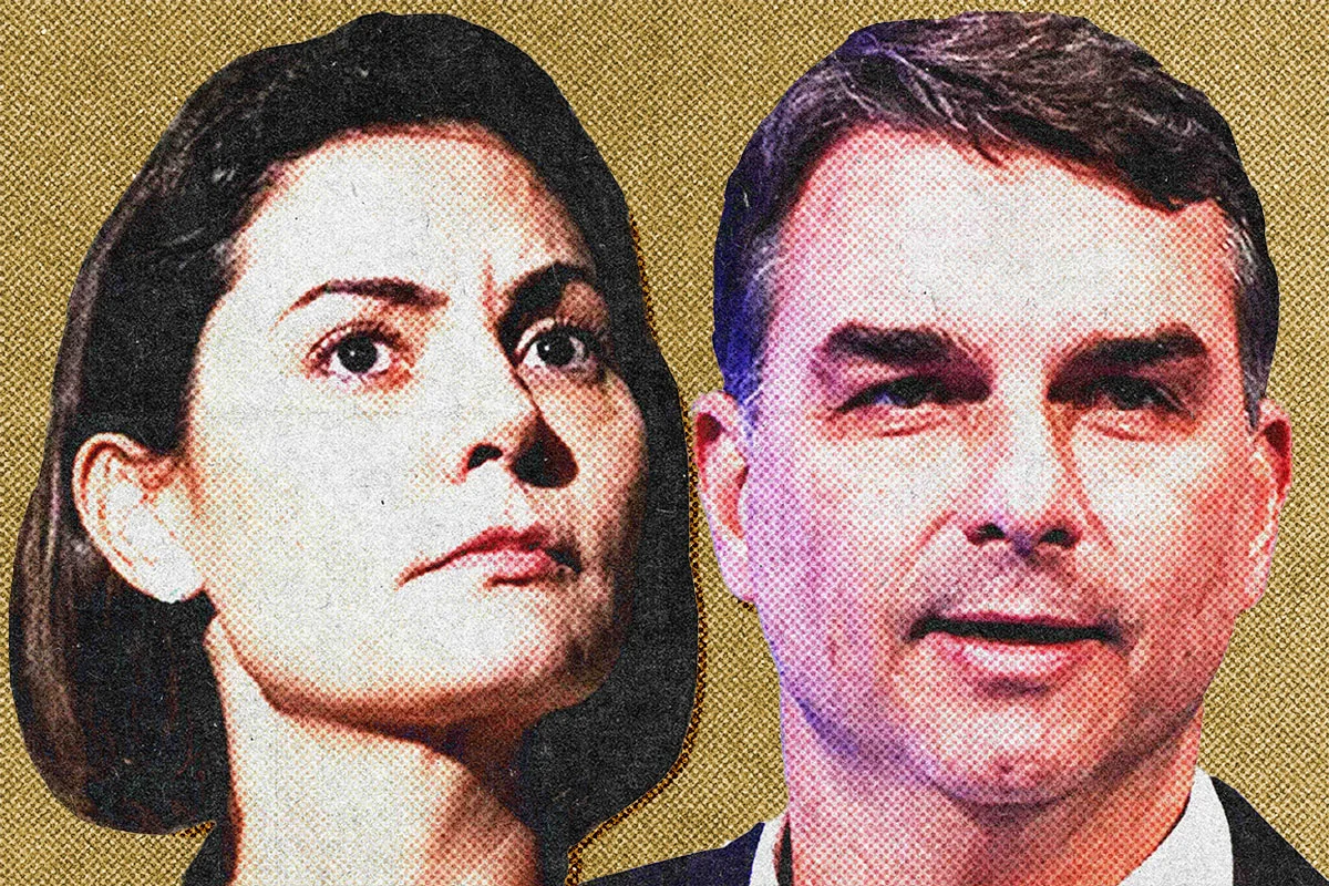 Flávio Bolsonaro e Michelle Bolsonaro