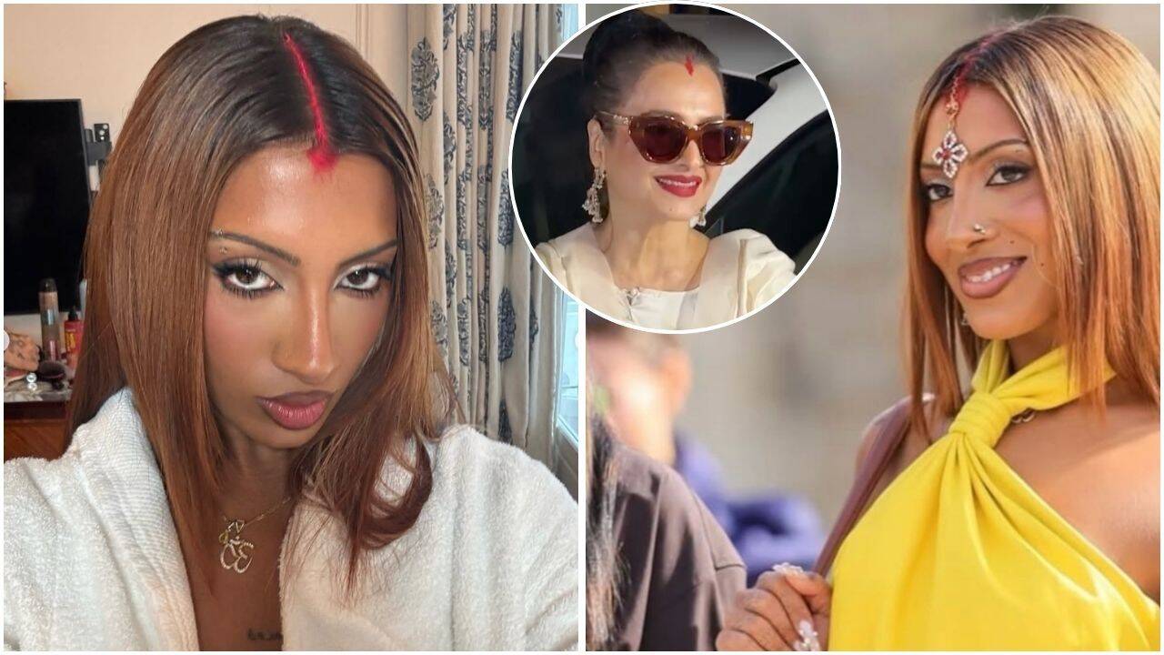 A Lara Raj da KATSEYE chama o seu look de kumkum uma homenagem à 'ícone do estilo eterno, a lendária Rekha' e à sua mãe; descreve-o como uma 'bênção sagrada' no meio de um debate online.