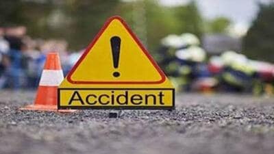 A bus carrying 28 pilgrims from Nashik to Chittorgarh collided with a burning trailer on the Jaipur-Ajmer highway, killing three and injuring seven.